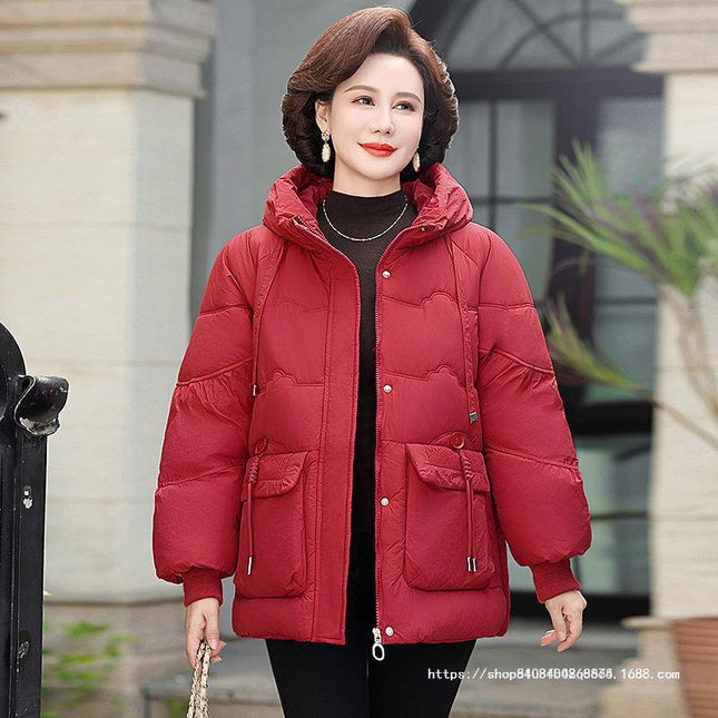 2024 winter clothing for middle-aged mother down cotton-padded jacket women's thick winter clothing for mother fashion middle-aged and elderly warm coat