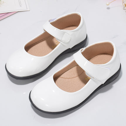Girls' Leather shoes black and white performance chorus shoes primary and secondary school students' performance shoes Children's formal wear British dress shoes spring and autumn