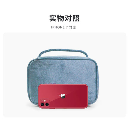 Cross-border fashion flannel cosmetic case large capacity high sense multi-functional convenient portable cosmetic case a batch