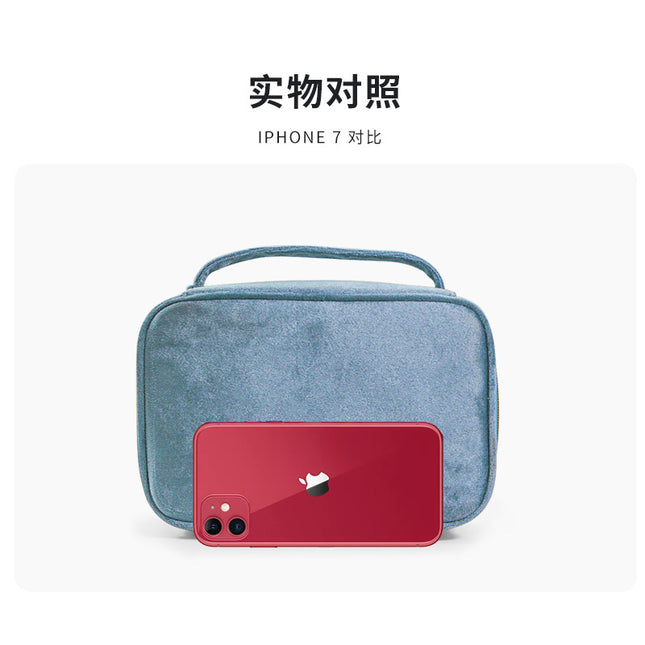 Cross-border fashion flannel cosmetic case large capacity high sense multi-functional convenient portable cosmetic case a batch
