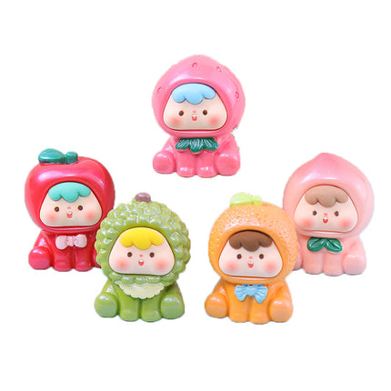 Resin three-dimensional solid color pearlescent second-generation fruit cubs diy jewelry accessories car small ornaments key chain material