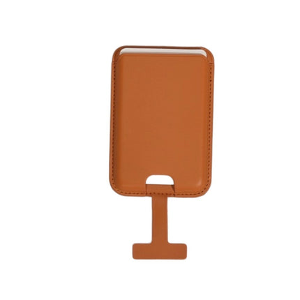 Cross-Border Phone Lanyard with Tail, Anti-Lost Card Holder Suitable for Apple Magsafe Magnetic Card Holder, Back-Stick Leather Card Clip