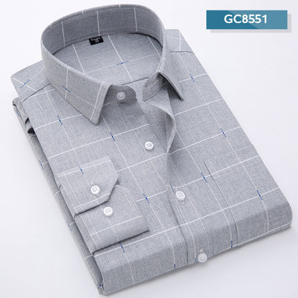 New men's long sleeve plaid shirt men's business casual shirt for the elderly Amoy supply a generation of micro-supply