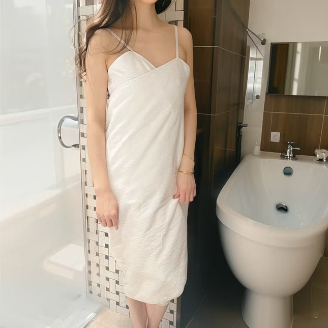 New Coral Velvet Women's Bath Towel Internet Celebrity Suspender Bath Skirt Korean Sexy Backless Bathrobe Wholesale Can Be Worn Outside Pajamas
