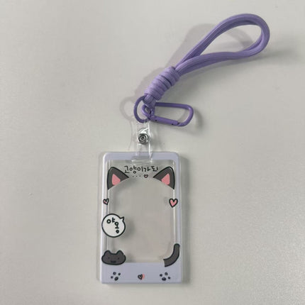 Cute Transparent Card Case Instagram Style Star-chasing Campus Meal Card Protective Case with Lanyard Bus Subway Star Card Pendant