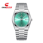 White shell + light blue surface + white steel belt 7553-9