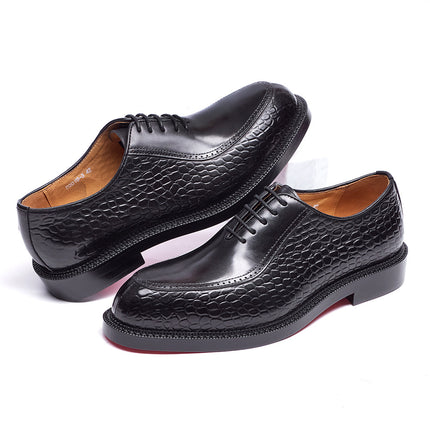 Elegant Men Dress Shoes High Quality Natural Full Leather Men Wedding Banquet Social Business Office Pointed Toe Oxfords Male