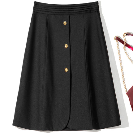 B1615 spring/summer 2023 Women's new front Middle Fork nail buckle skirt waist pleated overskirt