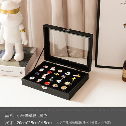 Badge Storage Box Dust-Proof Covered Brooch Box Medal Large-Capacity Display Box Medal Bar Collection Display Box