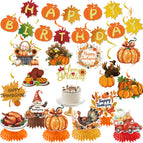 Thanksgiving honeycomb type a+birthday flag+spiral+large card