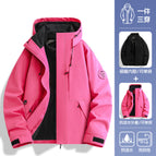 Same style for men and women - rose red [three-in-one/removable] / 3XL