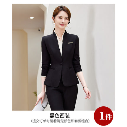 Grey Professional Suit suit Women's Autumn Hotel Front Desk Reception Tooling Beauty Salon Sales Department Overalls Dress