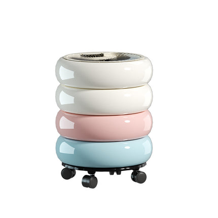 Living Room Trash Can, High-Looking Kitchen Bedroom Rotating Trash Can with Lid, Removable Bathroom Toilet Paper Basket