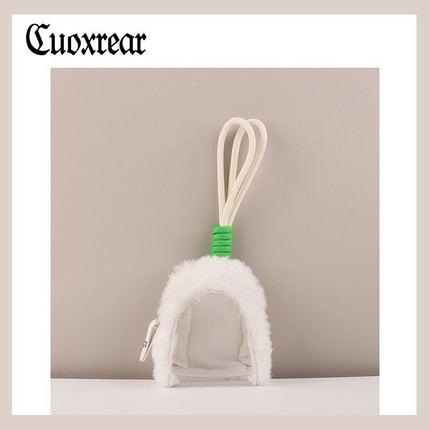 Original Plush Transparent Storage Bag Mini Cute Coin Purse Canvas Earphone Bag Storage Hanging Bag