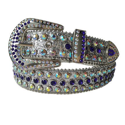 Women's Belt with Rhinestone Inlay Decoration, Versatile for Jeans, Bbsimon Belt Manufacturer Wholesale, Personalized and Trendy