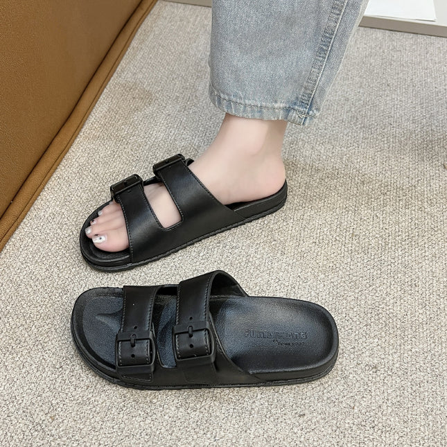 Summer Slippers for Men and Women, Indoor Non-Slip Outer Wear Slippers for Bathroom Bathing, Simple Pure Color Soft Bottom