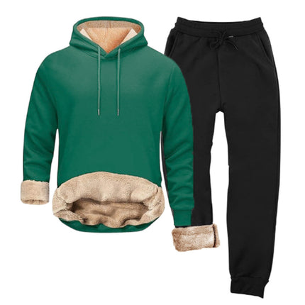 AliExpress cross-border autumn and winter new fleece-lined hooded sweater suit Europe and the United States leisure pullover hoodie foreign trade men's clothing