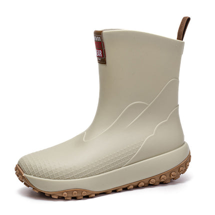 Cross-Border Export Fashion Rain Boots Men's Mid-Calf Waterproof Shoes Non-Slip Rain Boots Men's Rain Boots Fishing Shoes Water Boots Rubber Shoes