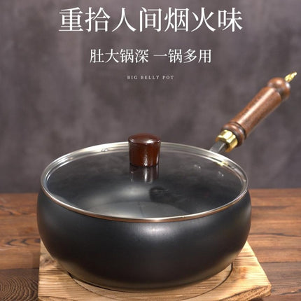 Zhangqiu Iron Pot Large Belly Pot Handmade Forged Small Wok Mini Small Iron Pot Uncoated Non-stick Household Wok