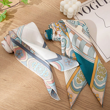 Silk Scarf 2026 All-Season Chinese Style Gift for Elders Printed Thin Scarf High-End Women's Gauze Scarf