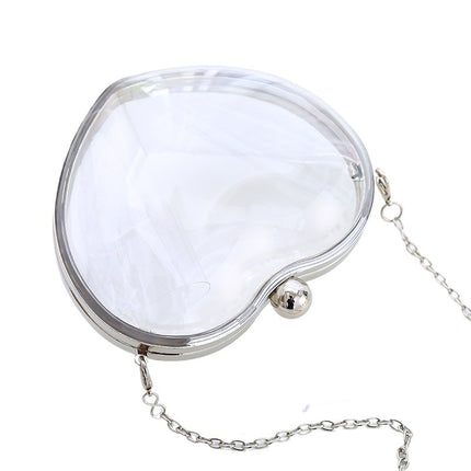 New European and American Acrylic Bag Mini Love Clutch Transparent Evening Bag