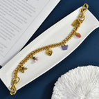 Ancient gold purple butterfly chain