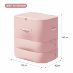 Pink [52*42*90cm] three-layer zipper