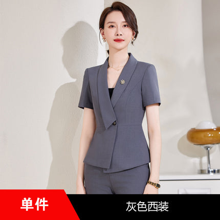High-end professional suit women's summer new elegant goddess fan hotel front desk sales department overalls suit skirt