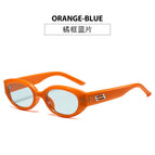 Orange frame blue film