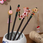Four-piece set [pink shellfish peace lock flower gusset Gu Qingdai]]