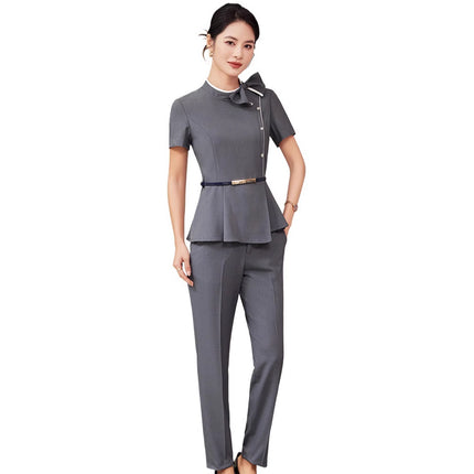 Professional Suit suit Women's Spring and Autumn Slim Temperament Hotel Reception Tooling Beauty Salon Beautician Work Clothes