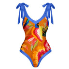 ORANGE PRINT SWIMSUIT / S