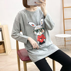 light gray# blue glasses rabbit / M