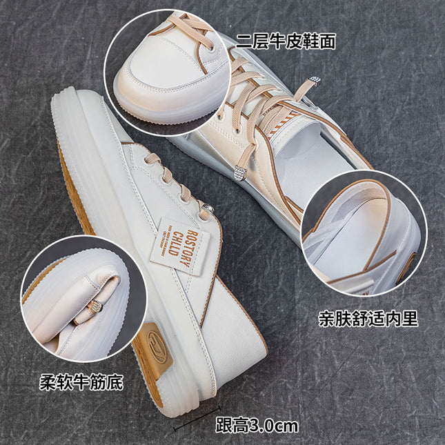 Genuine Leather White Shoes for Women 2026 New Spring Style Soft Sole Soft Surface Slip-On Women's Shoes Summer College Style Casual Shoes