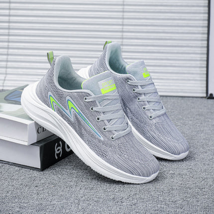 Flyknit Sneakers, Autumn Breathable Mesh Running Shoes, Cold-Adhesive Ready Stock Wholesale Men's Shoes, Street Casual Travel Shoes