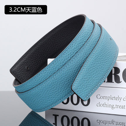 Guangzhou belt manufacturers spot wholesale headless layer cowhide smooth buckle leather pure cowhide pants belt does not take the lead