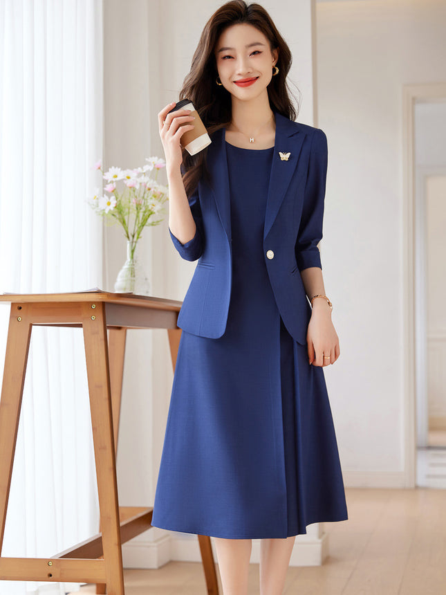 Suit Jacket with dress Women's Spring and Autumn Small Women's Suit with Pants Professional suit ol Work Clothes