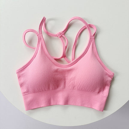 Women's Running Training Sports Suit, White Klein Blue Yoga Thin Straps, Beautiful Back Fitness High-Waisted Peach Pants