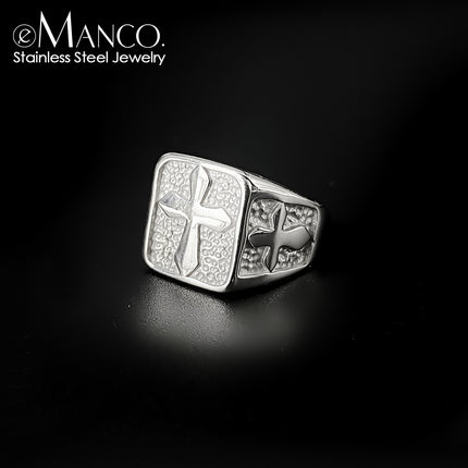 eManco European and American ins style niche design cross ring ring domineering personality male ring in stock wholesale