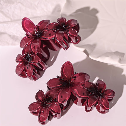 Cross-border hair accessories new European and American three-flower egg flower ball head grip clip color transparent cute grip clip female temperament