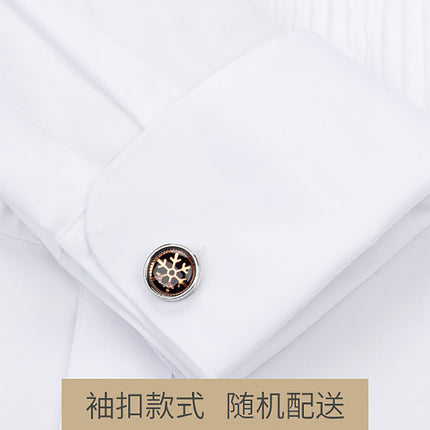Dress Shirt Men's Long-Sleeved White Swallow Wing Collar French Cufflinks Wedding Wedding Men's Groom Banquet White Shirt