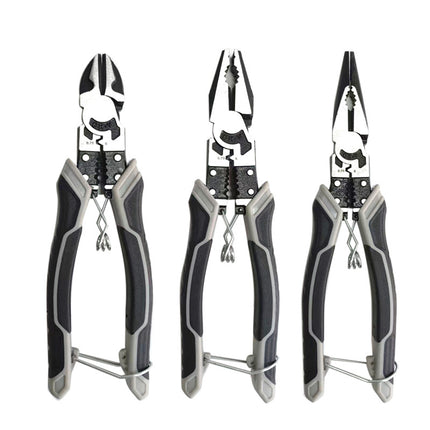 German-Style Multi-Functional Hand Pliers, Industrial-Grade Eccentric Wire Pliers, Needle-Nose Pliers, Diagonal Nose Pliers, Electrician's Special Pliers for Wire Stripping