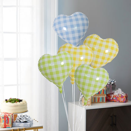 2026 New Year's Eve 18inch Aluminum Foil Heart Balloons Floating Set - Peace, Joy, Happy Birthday Theme