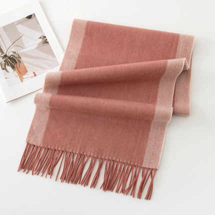 100% Wool Satin Double Face Towel Women Elegant Wool Scarf Simple All-match Warm Cold-proof Shawl