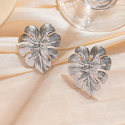 Malt Stainless Steel Titanium Steel Non-Fading Tree Leaf Open Ring Index Finger Ring Light Luxury High-End Hand Jewelry