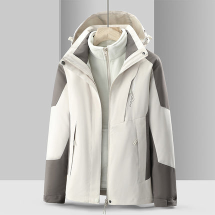 Special Price School Group Clothing Disassembly Outdoor Jacket Autumn and Winter Waterproof Couple Three-In-One Hooded Sports Mountaineering Clothing