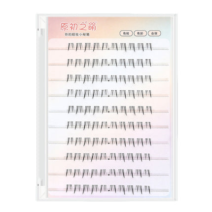 Gel-free small flower rabbit lower eyelashes natural clear plain makeup cartoon-like transparent stem small flame type a fairy hair flow