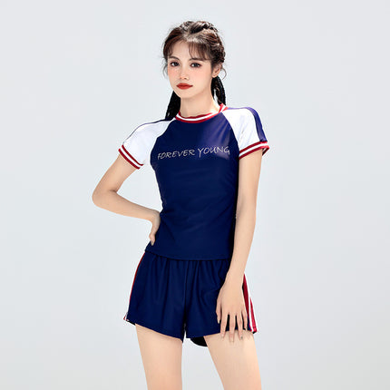Women's Swimsuit for Hot Springs, Slimming and Tummy-Concealing, 2026 New Model, Two-Piece, Conservative, Student Professional Sports Square-Leg Swimwear