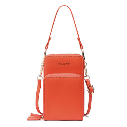 Photo Printed Leather Mobile Phone Bag Women's Crossbody Wallet 2024 New Korean Style Fashion Large Capacity Multi-Functional Mini Bag