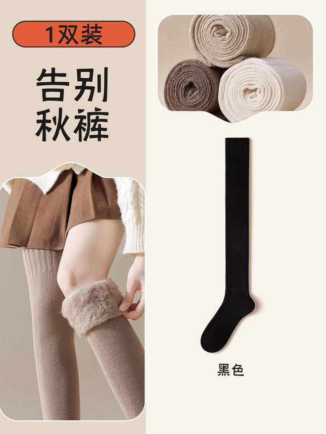 Cashmere Socks Women's Leg Socks Autumn and Winter fleece-lined Thickened Stockings Winter Warm Cold-resistant Sleep Wool Moon Socks